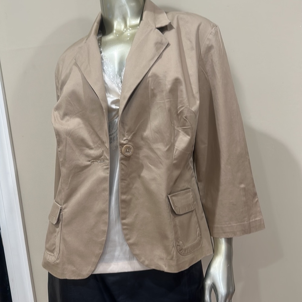 George Stretch Blazer Jacket  Womens tan khaki Size M medium